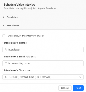 schedule online video interview