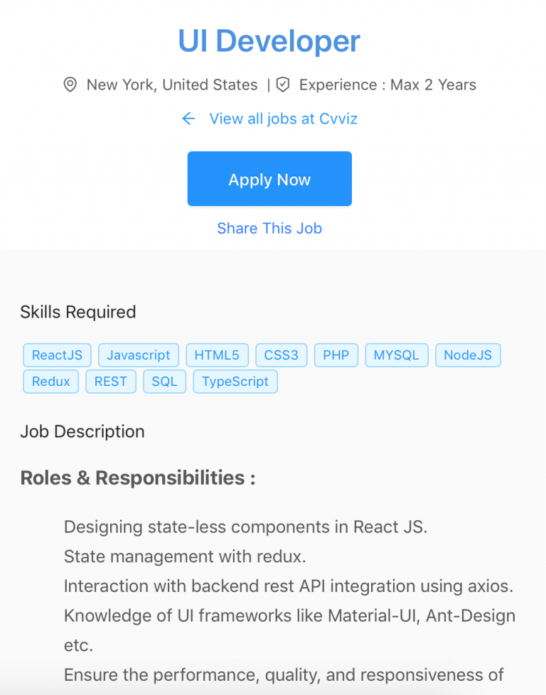 mobile friendly company career page