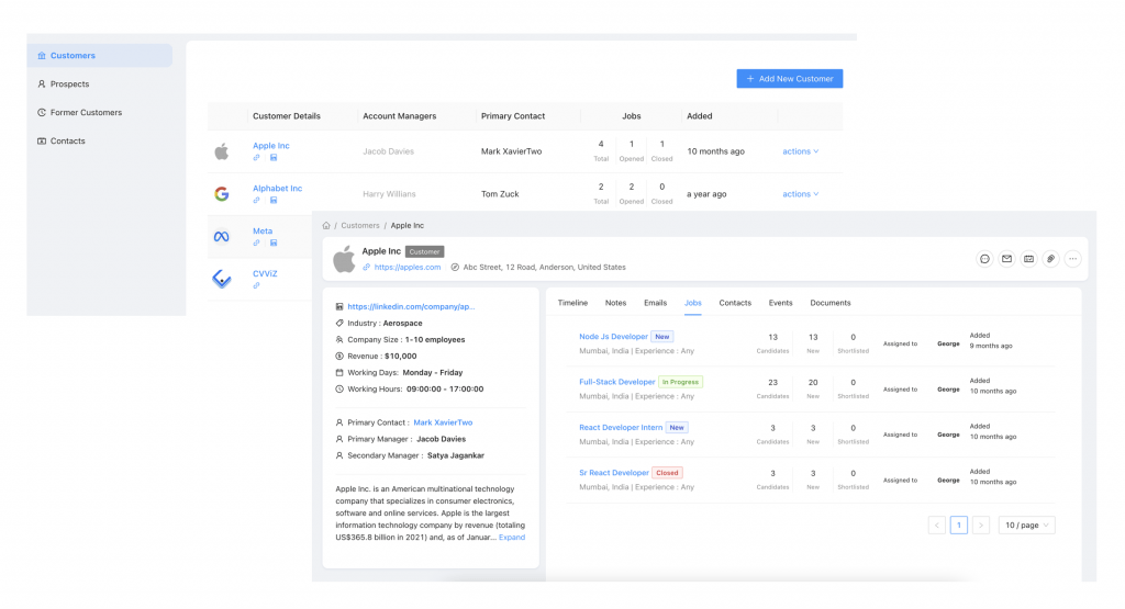 CVViZ ATS CRM recruitment agency software