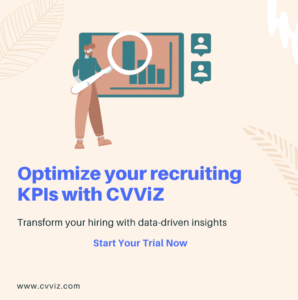 Recruitment dashboard displaying key hiring metrics and ATS analytics