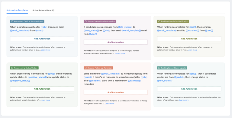recruitment automation workflow - send automated email, define rules