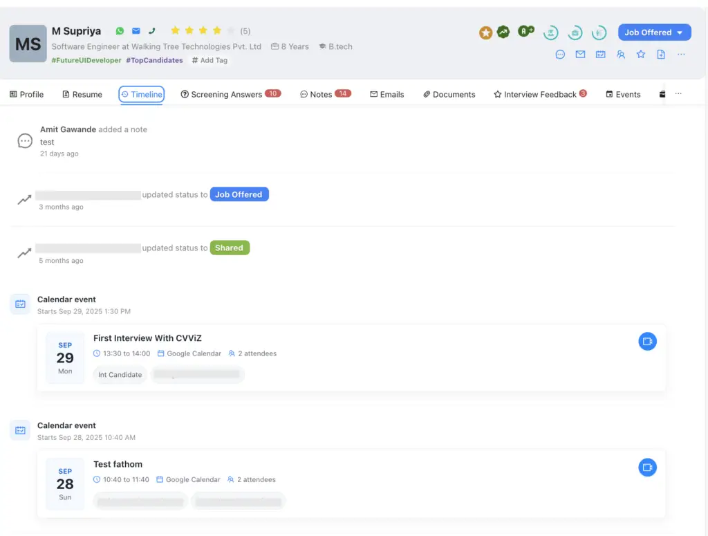 manage candidate relationship and all their details
