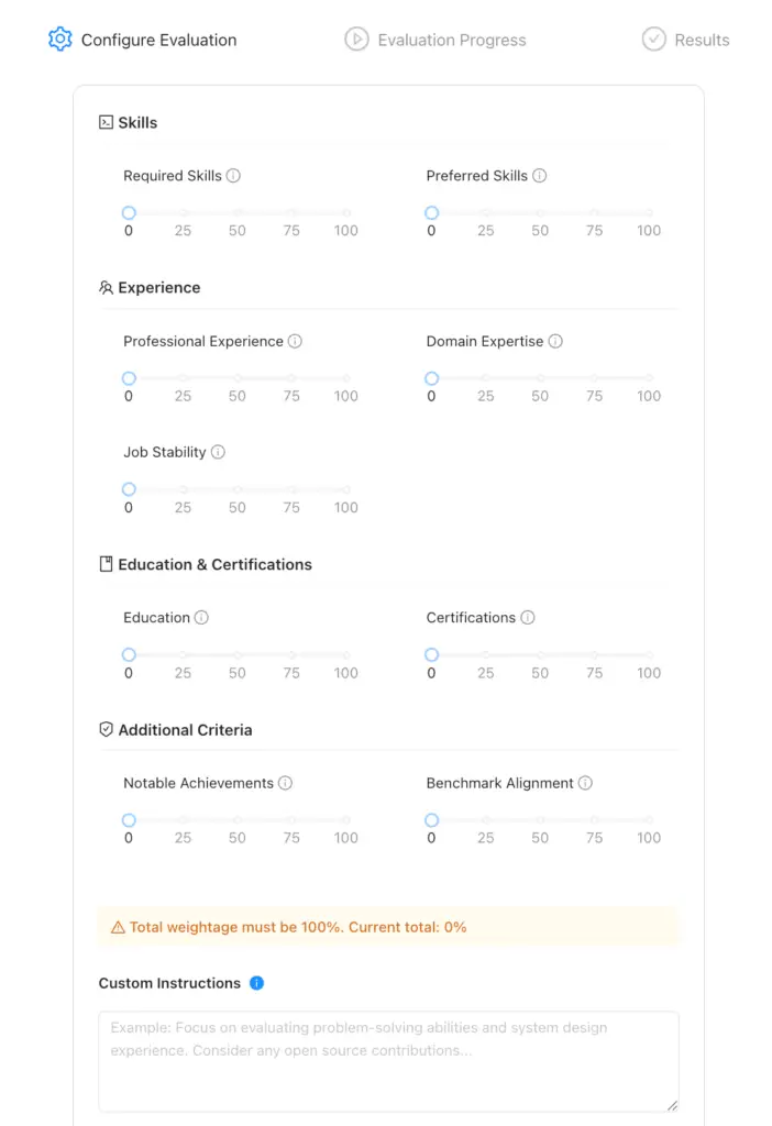 customize resume screening criteria with CVViZ