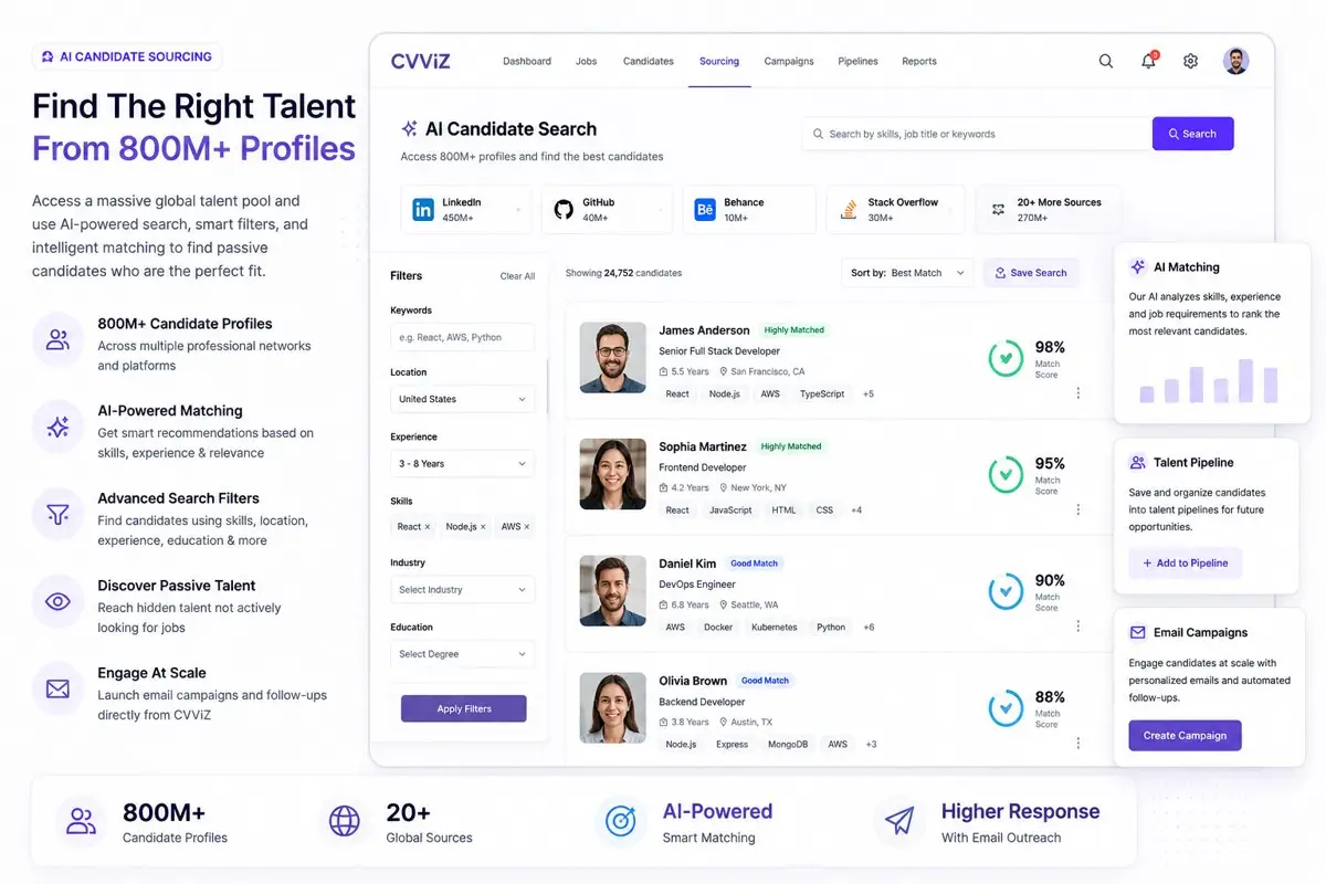 AI candidate sourcing - source candidates from multiple sources