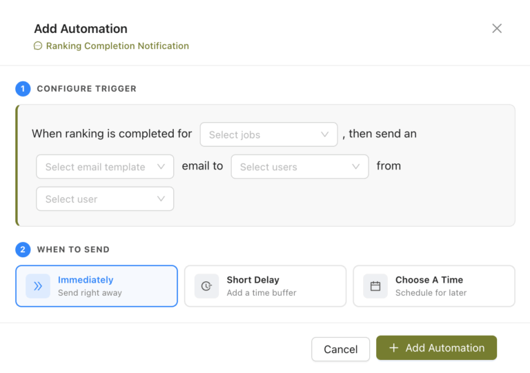 resume screening completion automation
