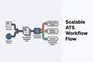 ATS workflow for job posting, sourcing, screening